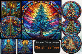 Tree Stained Glass Graphic By