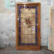 Sliding Door In Stained Glass 1960s