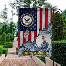 Navy Veteran Garden Flag Happy Veteran