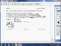 8 7 Example 1 Solve Quadratic Equations