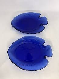 2 Cobalt Blue Glass Fish Shaped 6 5