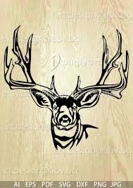 Vector Mule Deer Buck Deer Head Ai