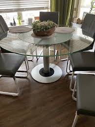 Round Glass Top Dining Table W Lazy