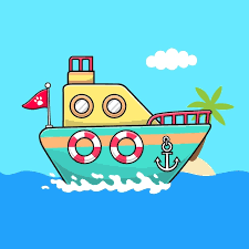 Boat Cartoon Vector Icon Ilration