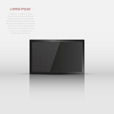 Realistic Tv Screen Vector Icon In Flat