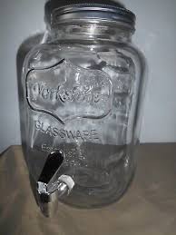 Glass Beverage Dispenser Jar W Spigot
