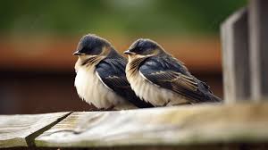 Two Birds On A Wooden Deck Background