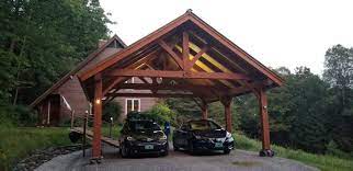 timber frame carport pavilion in east