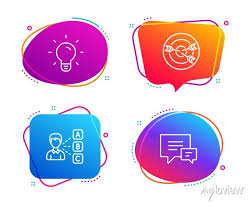 Light Bulb Targeting And Opinion Icons