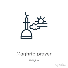 Linear Maghrib Prayer Outline Icon