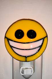 Smiley Face Stain Glass Night Light
