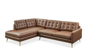 Isaac Leather Terminal Chaise Sectional