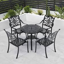 Cast Aluminium Garden Bistro Set Black