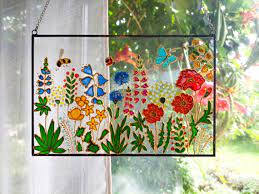 Wildflowers Sun Catcher Hand Painting