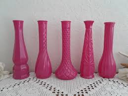 Pink Vase Set Up Cycled Vintage Glass