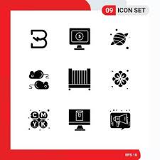 Stock Vector Icon Pack Of 9 Line Signs