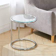 Small Coffee Table Round Tempered Glass