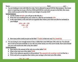 Word Problems For Writing And Solving