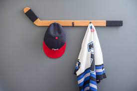 Hockey Stick Coat Rack Hanger Optional