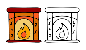 Premium Vector Fireplace Icon Line