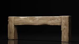 rustic wood beam console table free 3d