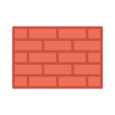 Wall Flat Icon Vector Bricks Build