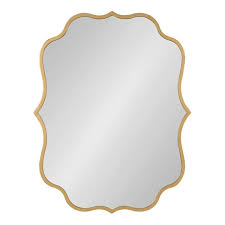Kate And Laurel Higby Scalloped Wall Mirror 24 X 31 Gold Decorative Modern Glam Mirror With Curved Scalloped Edge And Robust Metal Frame