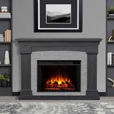 Electric Fireplace In Gray 8290e Grs