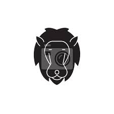 Lion Head Black Vector Concept Icon