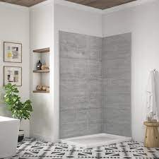 Ove Decors Misty 48 X 32 In Solid Surface Corner Shower Wall White
