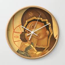 Virgin Mary And Baby Wall Clock
