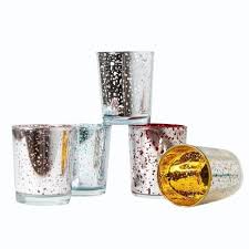Golden Round Glass Mercury Candle