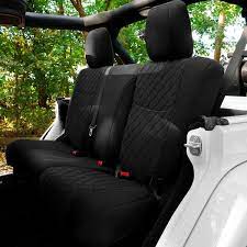 Fh Group Neoprene Custom Seat Covers For 2007 2018 Jeep Wrangler Jk 4dr Full Set Black