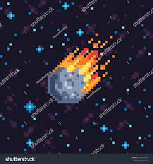 Flame Meteorite Pixel Art Icon