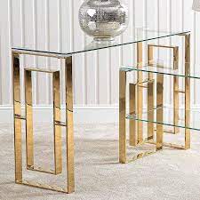 Clear Glass Console Display Table