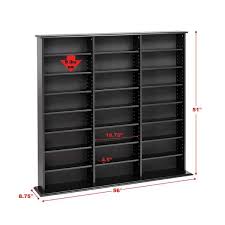 Prepac Black Triple Width Wall Storage