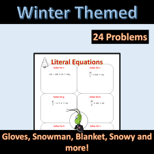 Winter Seasonal Literal Equations