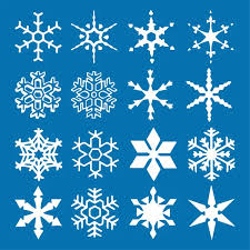 Snowflake Vector Icon Background Set