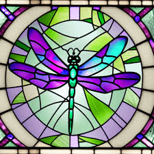 Stained Glass Dragonfly Graphic