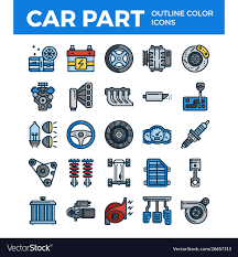 Vehicle And Car Parts Outline Color