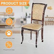 4 Pack Plastic Dining Chair Covers Pvc