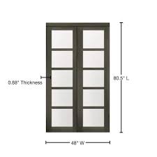 48 In X 80 50 In 5 Lite 5 Panel Iron Age Finished Mdf Sliding Door