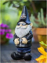 Biker Themed Garden Gnome