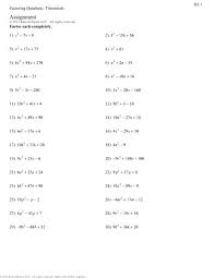 Factoring Quadratic Trinomials