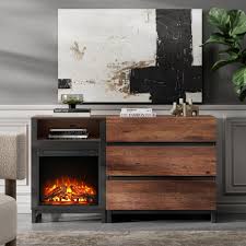 Wampat Fireplace Tv Stand For Tvs Up To