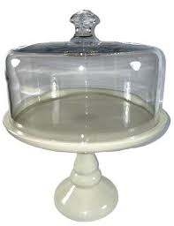 Milk Cake Stand With Glass Cover