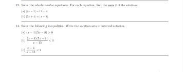 Solve The Absolute Value Equations