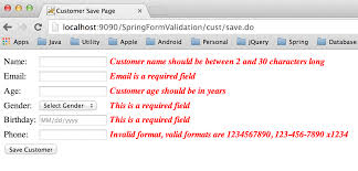spring validation example spring mvc
