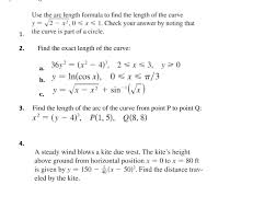 Solved Use The Arc Length Formula To