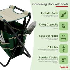 Oypla Folding Gardening Tool Stool